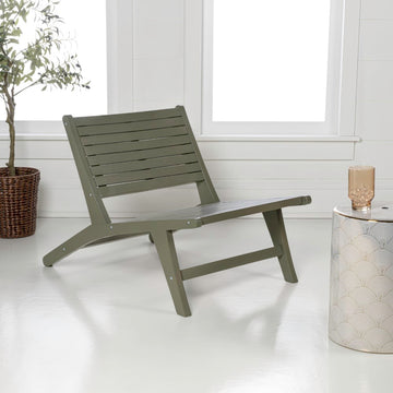 Leo Mid-Century Modern Wood Armless Outdoor Patio Chair